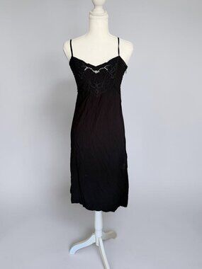 AUGUSTE Anthropologie Black Slip Dress Size US 2